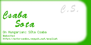 csaba sota business card